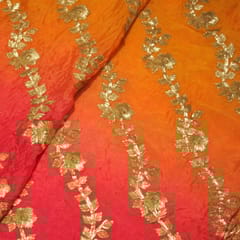 Shaded Viscose Chiffon Embroidered Fabric