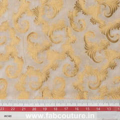 White Dyeable Jacquard Silk fabric