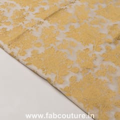 White Jacquard Silk fabric