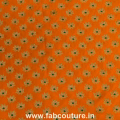 Dark Orange Color Brocade with Antique Mina Booti fabric
