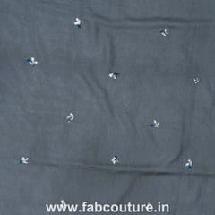 Poly Georgette hand Embroidered Fabric