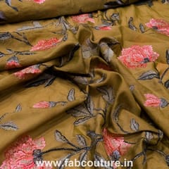 Chanderi Embroidered Fabric