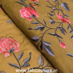 Chanderi Embroidered Fabric