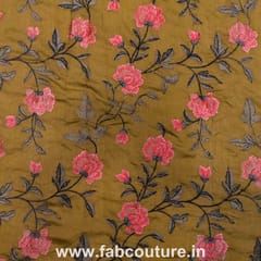 Chanderi Embroidered Fabric