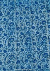Blue Color Cotton Bagru Printed Fabric