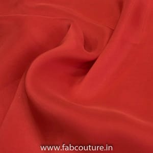 Red Color Plain Uppada Silk fabric