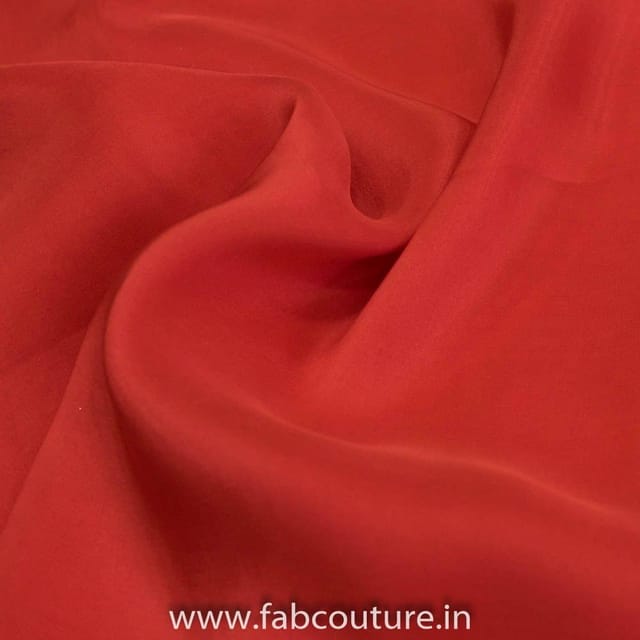 Red Color Plain Upada Silk fabric