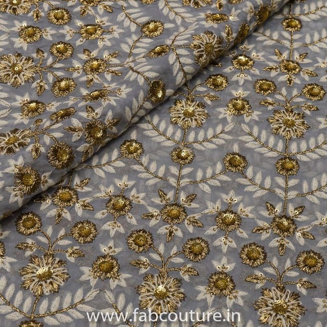 Georgette Embroidered Fabric