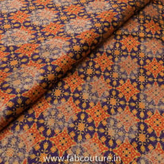 Purple Jacquard Silk Digital Patola Printed Fabric