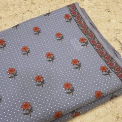 Grey Color Cambric Printed Fabric