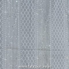 White Chinon Chiffon Embroidered Fabric