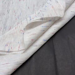 White Chanderi Multi Slub Fabric