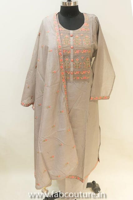 Chanderi Embroidered Suit Set
