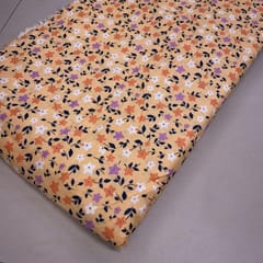 Peach Rayon Floral Printed Fabric