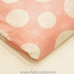 Pink Sequins Georgette Digital Dots Printed Fabric