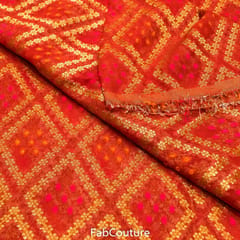 Red Colour Georgette Jacquard Jaal fabric