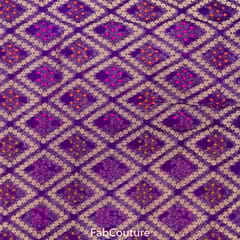 Purple Colour Georgette Jacquard Jaal fabric