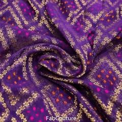Purple Colour Georgette Jacquard Jaal fabric