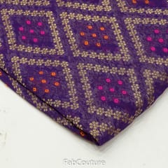 Purple Colour Georgette Jacquard Jaal fabric