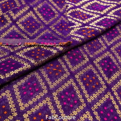 Purple Colour Georgette Jacquard Jaal fabric