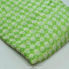 Green Colour Chinon Digital Printed Fabric(2Meter Piece)