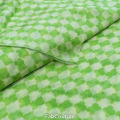 Green Colour Chinon Digital Printed Fabric(2Meter Piece)