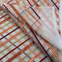 Multi Colour Organza Embroidered Fabric