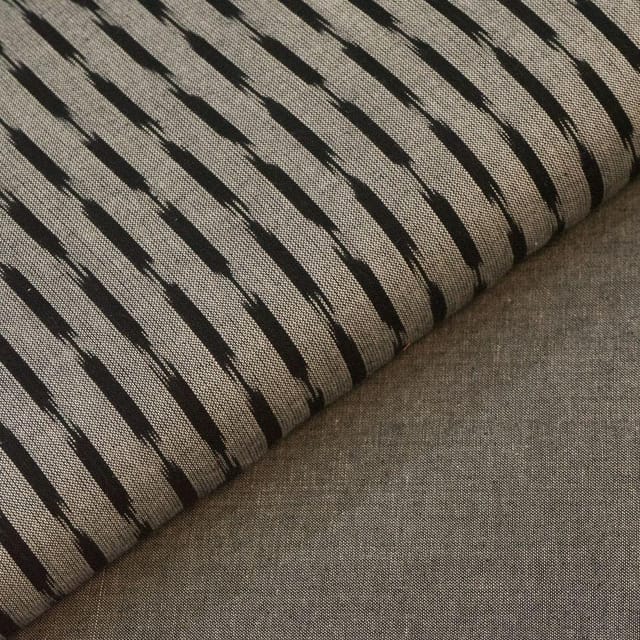 Grey & Black colour Pure Cotton Ikkat Set