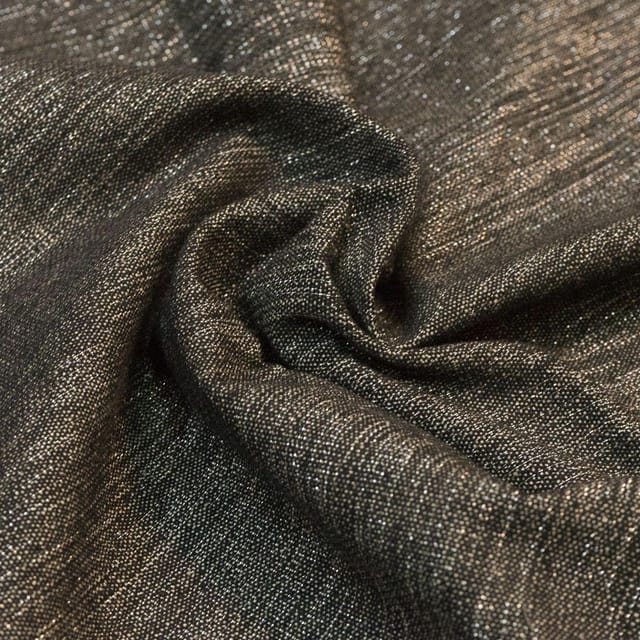 Silver & Black  colour Lurex Cotton Dari Fabric