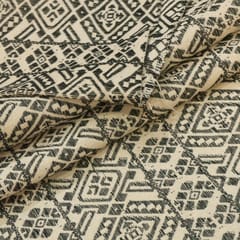 Black & White colour Cotton Jacquard Fabric