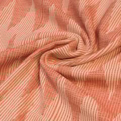 Red & White colour Chevron Cotton Jacquard fabric