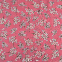 Pink Colour Georgette Printed Fabric