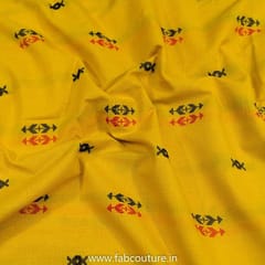 Mustard Colour Cotton Dobby Jacquard fabric
