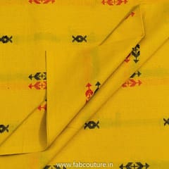 Mustard Colour Cotton Dobby Jacquard fabric