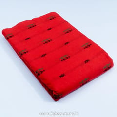 Red Colour Cotton Dobby Jacquard fabric