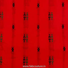 Red Colour Cotton Dobby Jacquard fabric