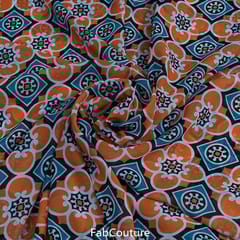 Multi Colour Poly Georgette Digital Printed Fabric