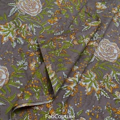 5 Mtr. Taupe Colour Cambric block print Set