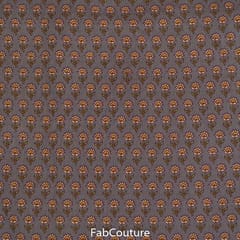 5 Mtr. Taupe Colour Cambric block print Set