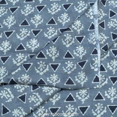 Grey Muslin Digital Printed Fabric