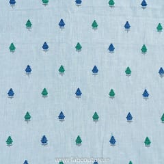 White Mal Cotton Embroidered Fabric