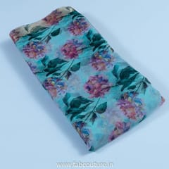 Multicolor Organza Digital Printed Fabric With Border