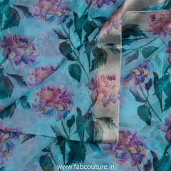 Multicolor Organza Digital Printed Fabric With Border