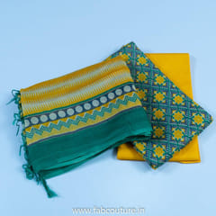 Chanderi Hand Block Printed Suit With Pure Chanderi Duputta and Cotton Bottom