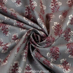 Grey Color Cotton Ajrakh Printed Fabric