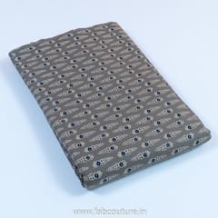 Grey Color Cotton Ajrakh Printed Fabric
