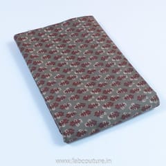 Grey Color Cotton Ajrakh Printed Fabric