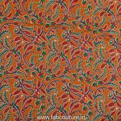 Orange Cotton Kalamkari Print (1 Meter Cut Piece )