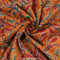 Orange Cotton Kalamkari Print (1 Meter Cut Piece )