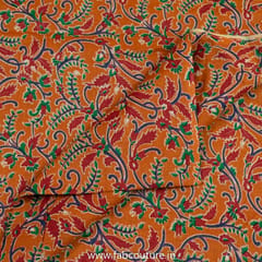 Orange Cotton Kalamkari Print (1 Meter Cut Piece )